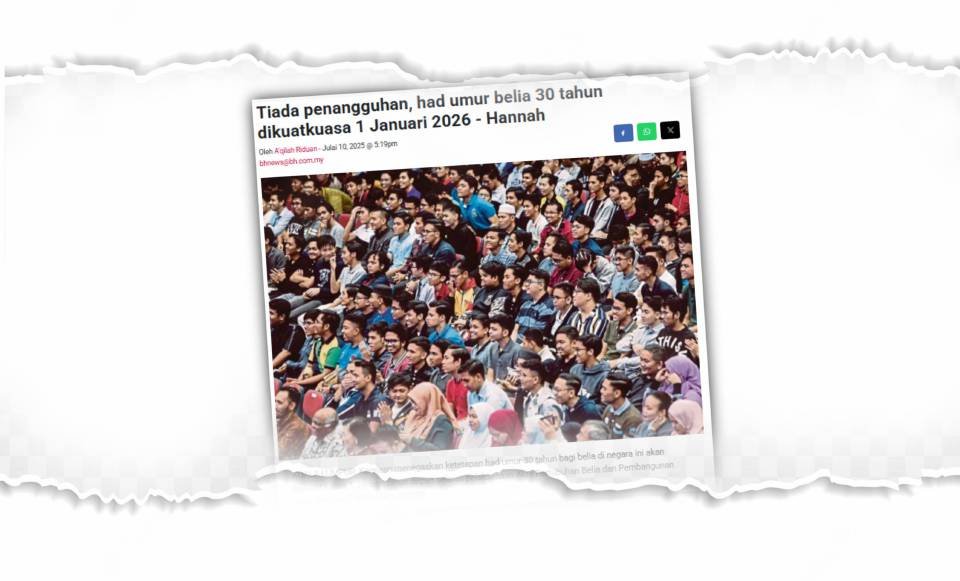 Had usia 30 tahun: 90 peratus pertubuhan belia berisiko dibatalkan – MBM