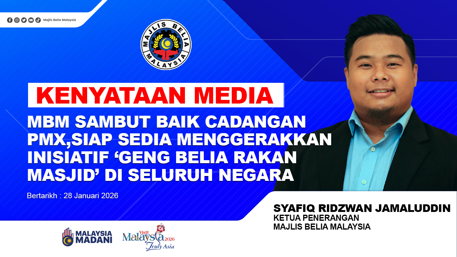 MBM Sambut Baik Cadangan PMX, Siap Sedia Menggerakkan Inisiatif ‘Geng Belia Rakan Masjid’ Di Seluruh Negara